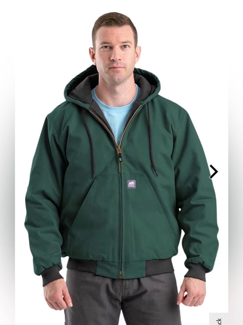 Berne Heritage Duck Hooded Jacket Green M